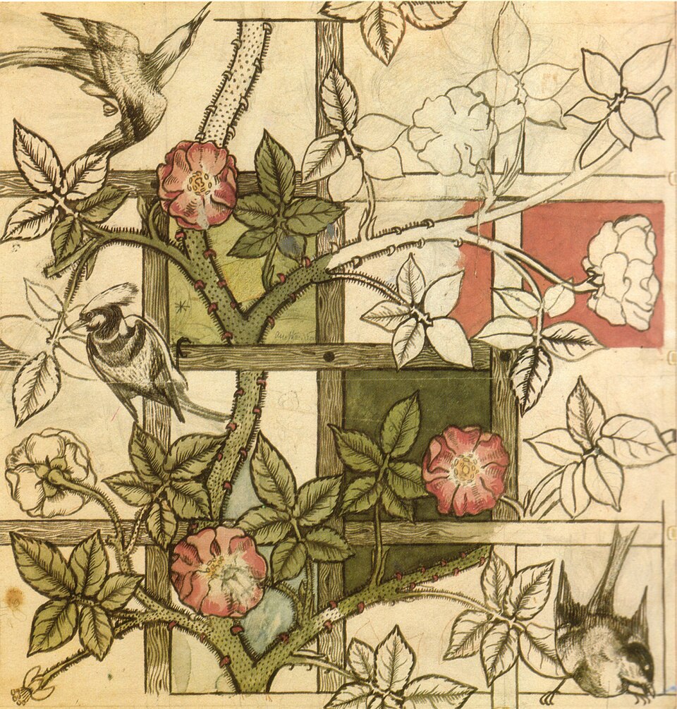 Trellis wallpaper design by William Morris