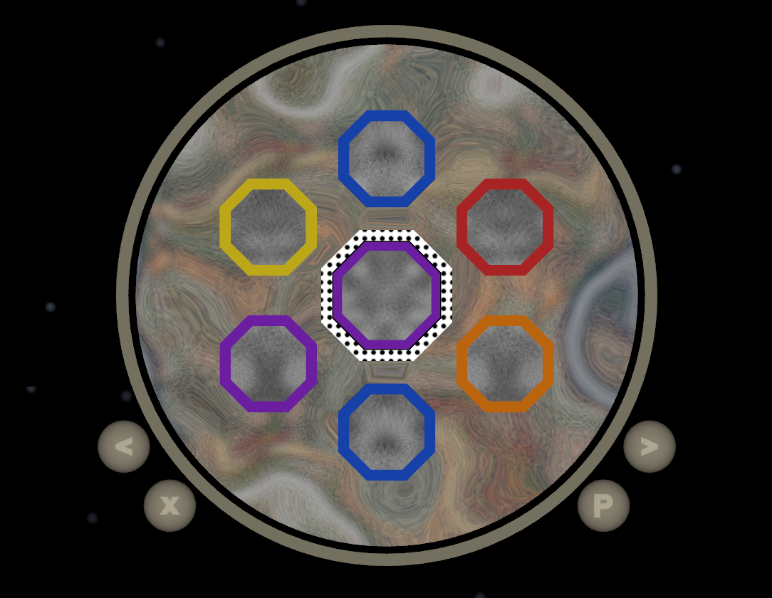 IrisBloom gameplay: color rings inside the puzzle disc
